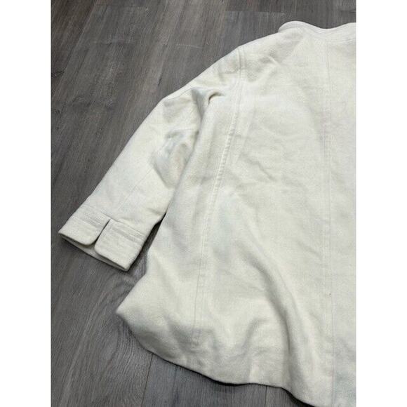 Oscar de la Renta Womens Fleece Jacket Button Down Wool Angora Cream Size 16 - Picture 5 of 16